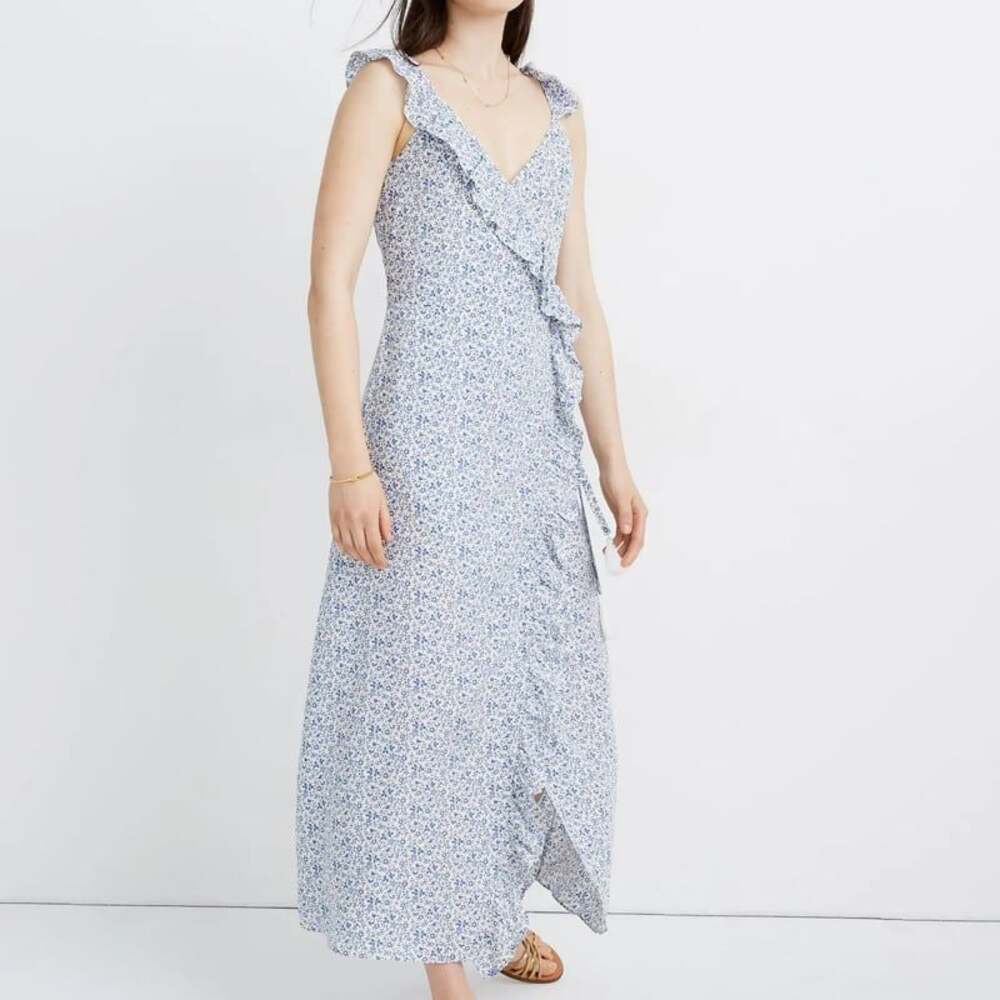Madewell Ruffled Wrap Maxi Dress in Americana Floral